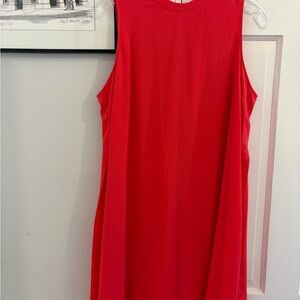 DR2 Vibrant Coral Red Sleeveless Mini Dress